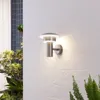 Lindby LED-Außenwandleuchte Lillie, Höhe 19 cm, Edelstahl Produktbild-Vorschau 2