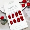 GKA Künstliche Fingernägel Cherry rot 24p G6 zum Aufkleben Produktbild-Vorschau 3