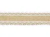 Juteband mit weißer Spitze 4cm x 5m Rolle natur braun weiß Produktbild-Vorschau 3