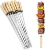 Grillspieße Edelstahl 304 mit Holzgriff - 35 cm BBQ Produktbild-Vorschau 1