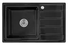 Proaja- 80x50x21cm Küchenspüle schwarz Edelstahl 304 Produktbild-Vorschau 1