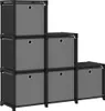 vidaXL Scaffale a cubi con 6 contenitori Nero 103x30x72,5 Anteprima dell’immagine prodotto 11