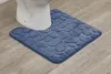 WC-Vorleger blau mit Ausschnitt, Weicher Badezimmerteppich Produktbild-Vorschau 1