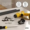A collection of curtain rod components, a power drill, and a screwdriver laid out on a surface, suggesting an installation process. Náhľad obrázku produktu