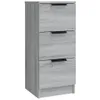vidaXL Sideboards 3 Stk. Grau Sonoma Holzwerkstoff Produktbild-Vorschau 10