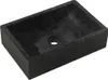 A black rectangular sink with a drain hole in the center. Náhľad obrázku produktu