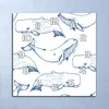 Deko Glasuhr Wanduhr 30x30 Blauwal Meer Tier Quarz Produktbild-Vorschau 1