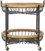 Chariot Cebu 57 X 55,5 X 62,5 Cm En Métal Noir Et Rotin Voir les images du produit 2