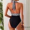 Badeanzug Damen Bauchweg - Einteiler Schwarz Weiß - Push Up Produktbild-Vorschau 4