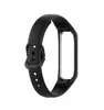A black silicone watch strap with a buckle closure, designed for a smart band. Produktbild-Vorschau