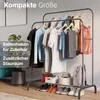 Metall Kleiderständer 145 x 110 x 55 cm Schwarz mit 2 Produktbild-Vorschau 4