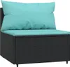 A single outdoor sofa module with turquoise cushions on a white background. Podgląd zdjęcia produktu