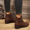 ASKSA Damen Kurz Stiefel mit Absatz Blockabsatz Schnalle Produktbild-Vorschau 4