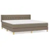vidaXL Boxspringbett mit Matratze Taupe 180x200 cm Stoff Produktbild-Vorschau 1