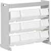 BELIANI Regál s 9 úložnými boxy šedý bílý MDF plastové boxy Náhled obrázku produktu 8