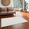Designer Teppich Beidseitig Ethno Kelim Grau Weiss Rauten, Produktbild-Vorschau 2