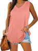 ASKSA Damen Bluse V-Ausschnitt Ärmellose Einfarbige T-Shirt Produktbild-Vorschau 3