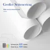 Rolled up white paper or printouts, with marketing text overlay. Produktbild-Vorschau