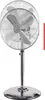 A chrome pedestal fan is shown against a white background. Podgląd zdjęcia produktu
