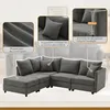 Divano angolare Merax 5 posti, divano letto con pouf Anteprima dell’immagine prodotto 7