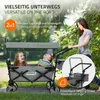 A woman pushing a grey wagon with two children inside, outdoors in a park-like setting. Náhled obrázku produktu