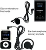 A collage of a wireless transmitter and receiver system with a clip-on microphone and an ear-hook earphone. Anteprima dell’immagine prodotto