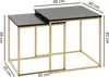 WOHNLING Satztisch CHUR Schwarz / Gold Beistelltisch MDF / Produktbild-Vorschau 3