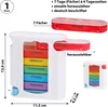 Pillenbox 'Deluxe' 7 Tage Regenbogenfarben weiß Kunststoff Produktbild-Vorschau 2