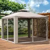 Outsunny Gartenpavillon Pavillon Gartenzelt mit 4 Produktbild-Vorschau 2