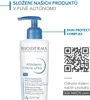 A bottle of Bioderma Atoderm Crème Ultra with a pump dispenser, alongside marketing text and a QR code. Podgląd zdjęcia produktu