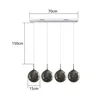 ZMH lampa wisząca stół jadalny 4 płomienie szara lampa Podgląd zdjęcia produktu 3