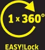 A graphic with text and a circular arrow indicating 360 degrees, with the text "EASY!Lock" below. Produktbild-Vorschau