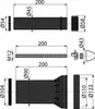 Technical drawing with dimensions of plumbing components. Podgląd zdjęcia produktu