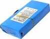 A blue rechargeable lithium-ion battery pack with a label on top and a small switch on the side. Produktbild-Vorschau