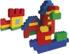 A collection of colorful building blocks arranged to form several structures. Podgląd zdjęcia produktu