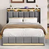 Boxspringbed 140x200 cm met USB-poort, bed met Productafbeelding-voorbeeld 2