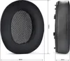 Two views of a black headphone earpad, with dimensions indicated. Produktbild-Vorschau
