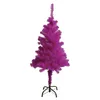 A purple artificial Christmas tree on a stand, isolated on a white background. Produktbild-Vorschau