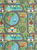 A colorful, cartoon-style illustration of a town with roads, houses, factories, a lake, a Ferris wheel, and a carousel. Produktbild-Vorschau