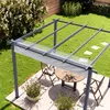 PRIMEYARD Pergola 3x3 m pavillon avec toit rétractable gris Voir les images du produit 5