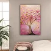 Leinwand Bilder 80x120 cm - Lebensbaum - Rosa - Gold - Produktbild-Vorschau 2