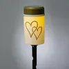 LED Solar Grablicht Herz - Grabkerze - H: 12cm - D: 7cm - Lichtsensor - inkl. Erdspieß - weiß Produktbild-Vorschau