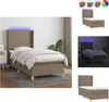 vidaXL Boxspringbett mit Matratze & LED Taupe 100x200 cm Produktbild-Vorschau 1