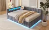 Gestoffeerd bed 140x200 cm, slaapbank met LED-verlichting, Productafbeelding-voorbeeld 7