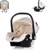 A cream and black baby car seat is shown from multiple angles against a white background. Produktbild-Vorschau