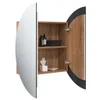 vidaXL Badezimmerschrank mit Rundem Spiegel & LED Produktbild-Vorschau 5