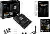 A collage of images showing a motherboard, its box, and accessories. Náhľad obrázku produktu