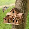 Handgefertigtes Vogelhaus aus Naturholz zum Aufhängen im Produktbild-Vorschau 2