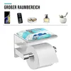 Toilettenpapierhalter mit Ablage Verchromt Stabiler Bad Produktbild-Vorschau 5