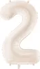 Folieballon, cijfer "2", 86 cm, lichtbeige Productafbeelding-voorbeeld 1